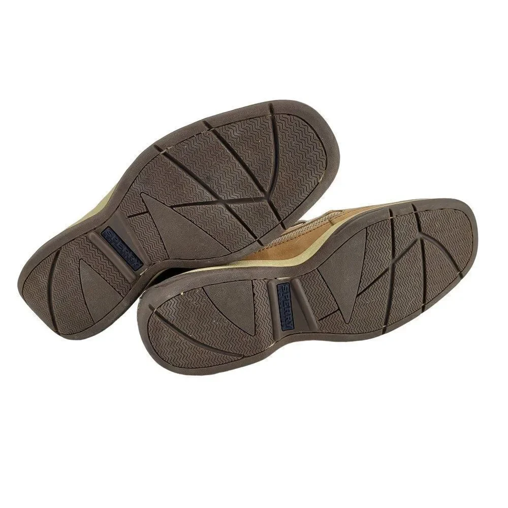 Sperry Top Sider Boat Shoes 12 Tan Leather 0777924‎ Slip On Nautical Yacht Club